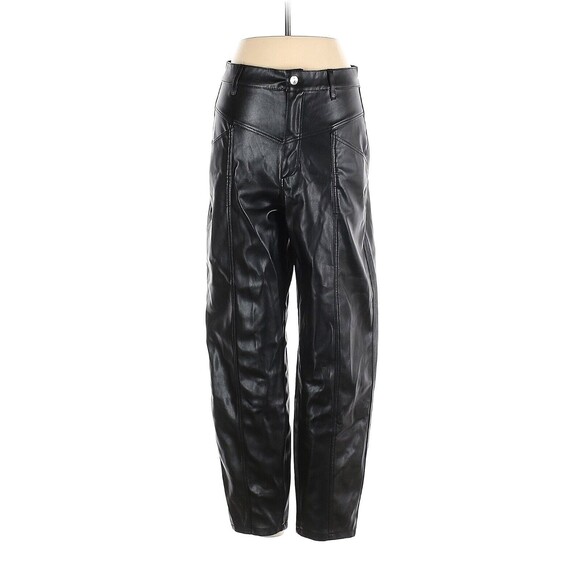 ZARA Black Faux Leather 80'S Corsy Pants - US 4 - Picture 1 of 2